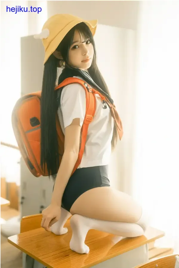 rua阮阮坐仿石台阶上低头看铃铛，权杖横放铃铛碰垫子边缘