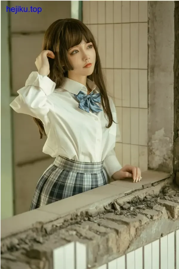 桃良阿宅1080高清和风浴衣全身站姿百叶窗光影