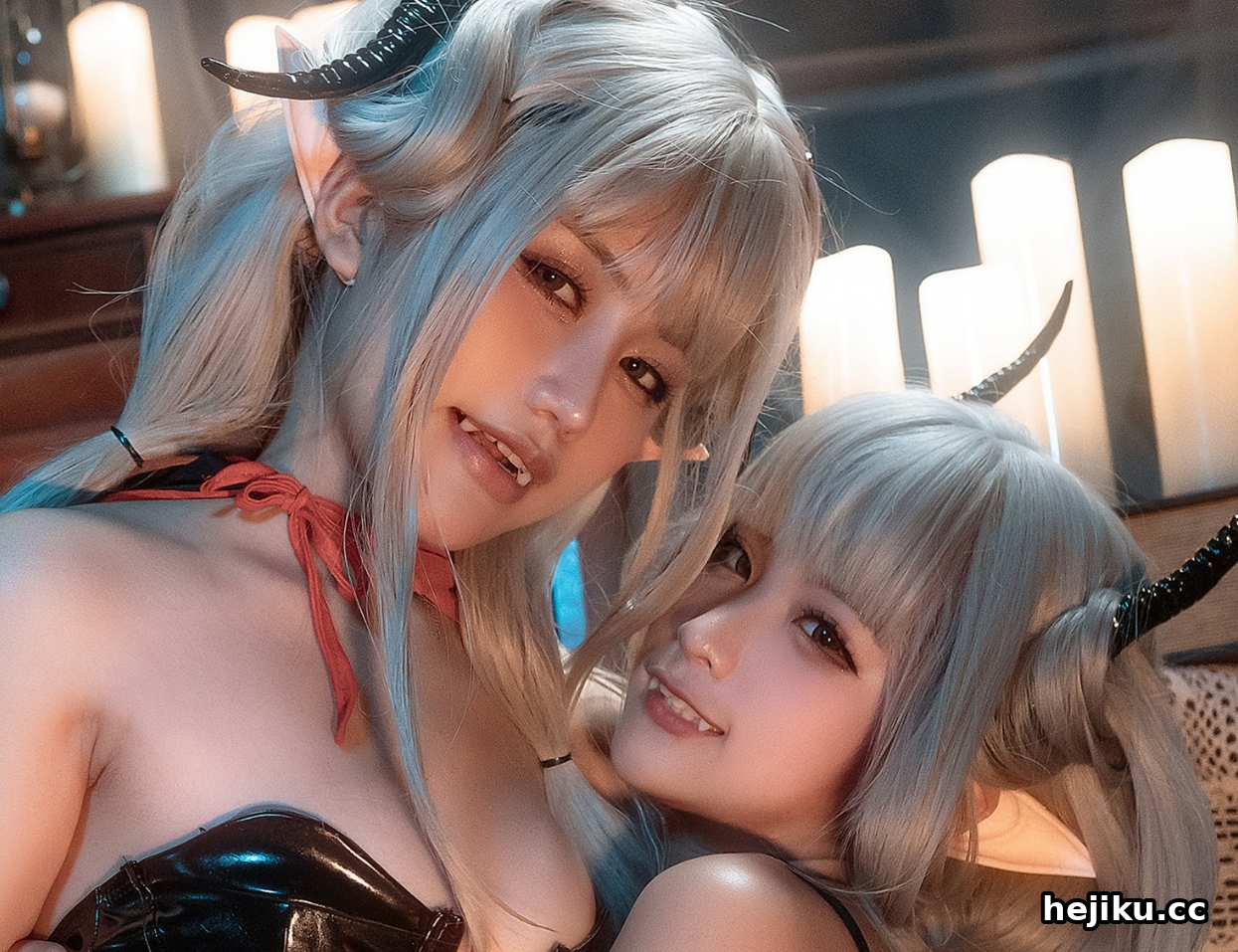 蠢沫沫与一笑芳香沁的“双子吸血鬼” 这套哥特风Cosplay到底有多绝